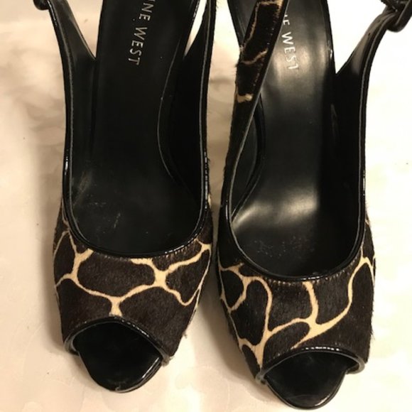 Nine West giraffe print sling backs 6 - Picture 4 of 7